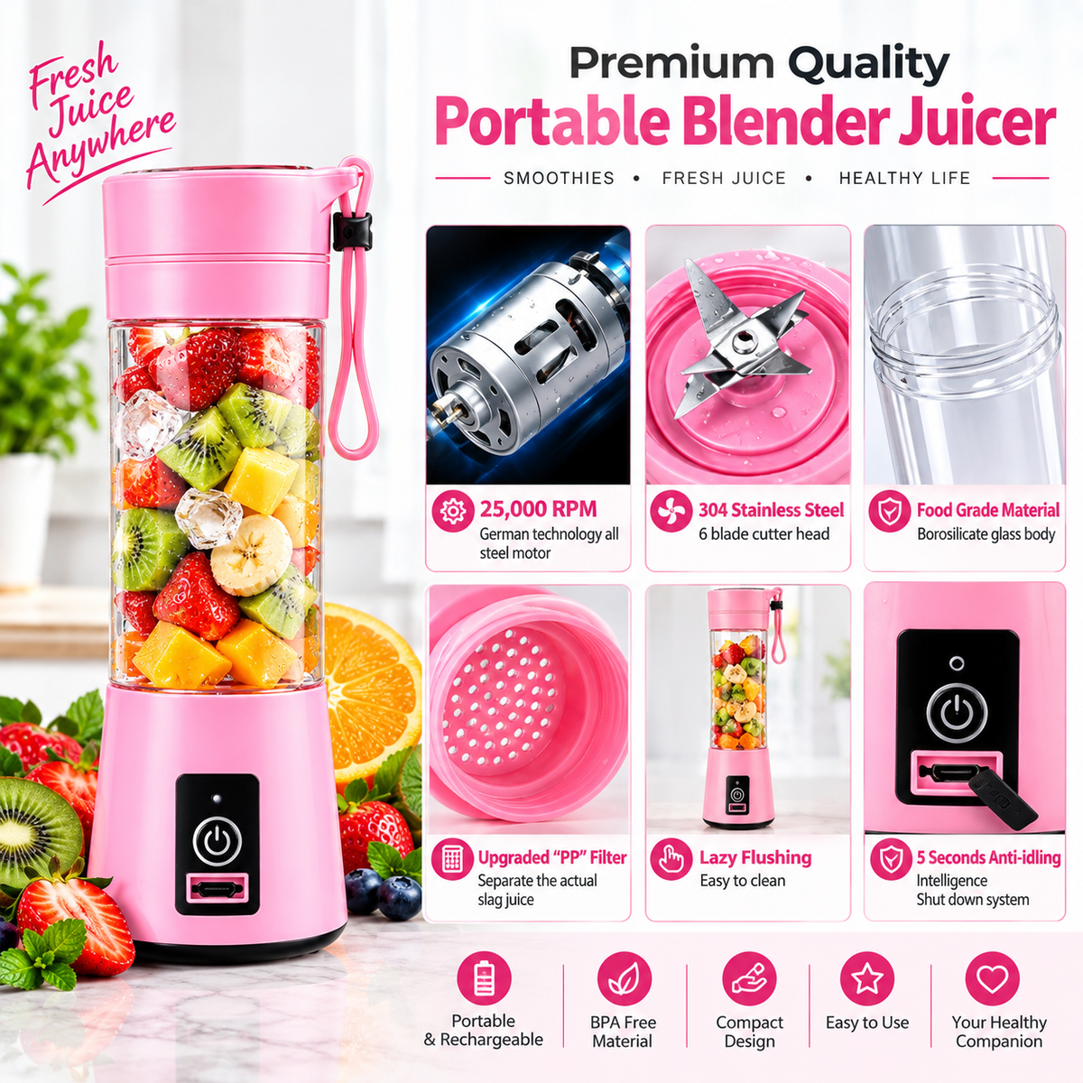 USB Rechargeable Juicer Blender